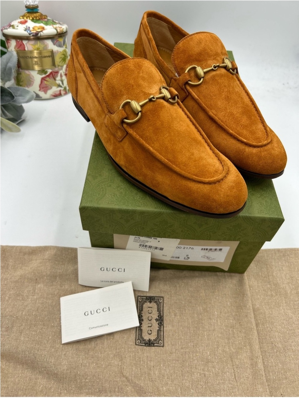 Men’s Gucci suede JORDAAN horse bit loafers size 8 fits 9 US made in Italy - Picture 8 of 12